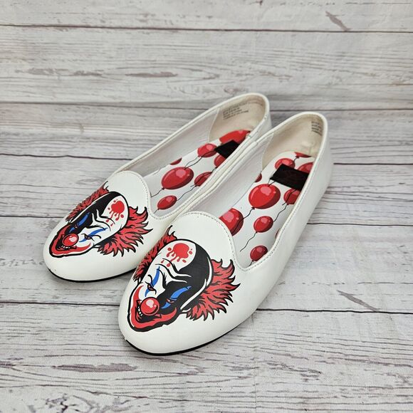 Strange Cvlt Women’s It Flats Size 8 Shoes Lydia Float Clown Pennywise Clown - Picture 1 of 9